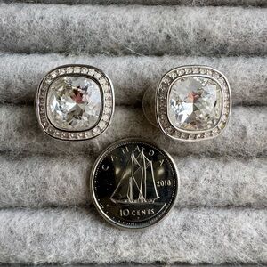 Elegant Silver and Clear Crystal Earrings